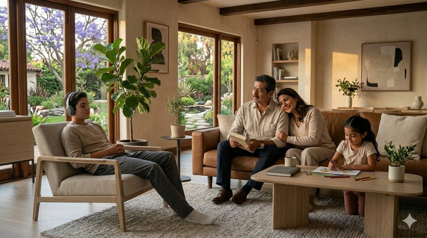 Familia disfrutando de tiempo juntos en casa